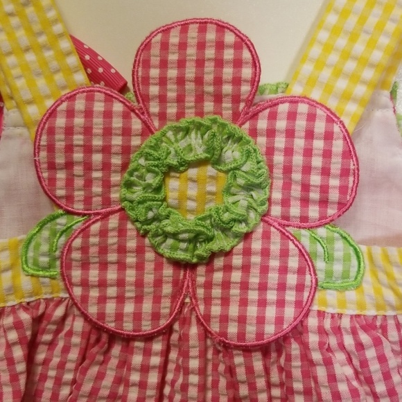 For Cheala New Bonnie Baby Pink Check Searsucker Set - Picture 3 of 5